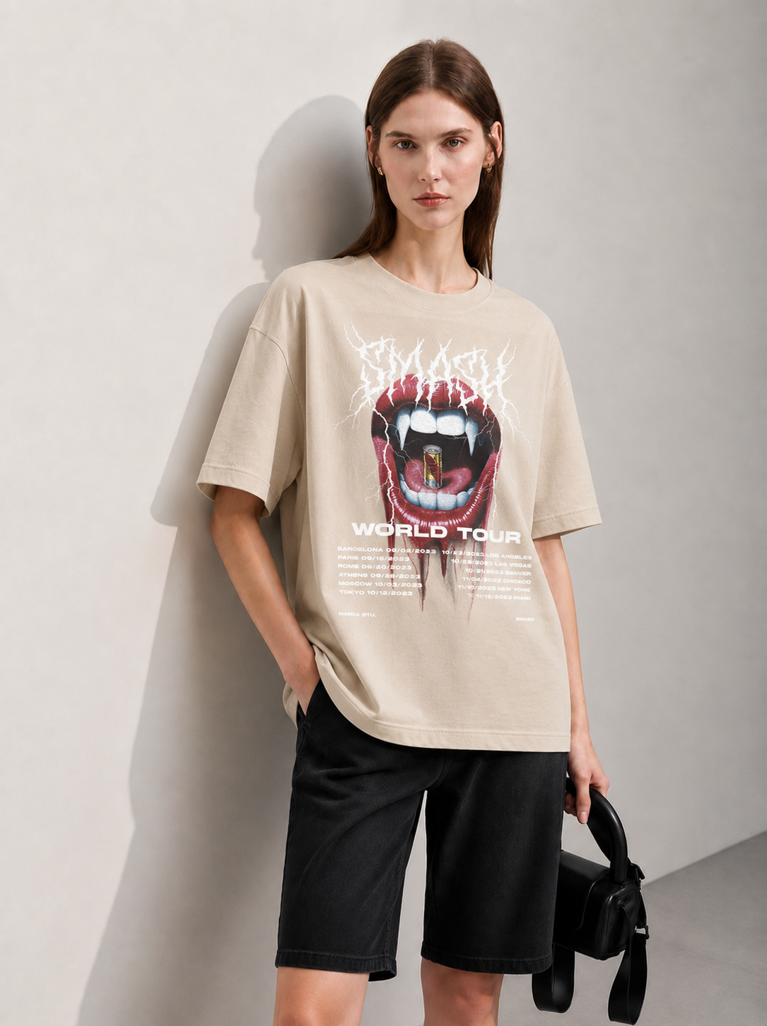 World Tour Women Tee Beige