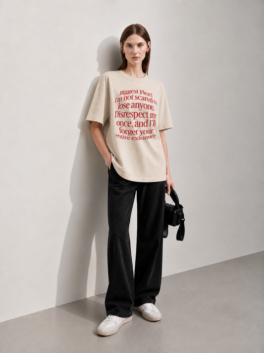 Zero Ties Women Tee Beige