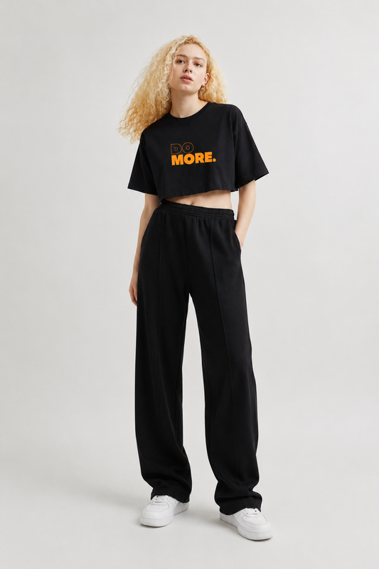 Do More Crop Tee Black