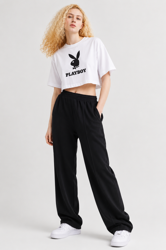 Coolbee Store Icon Bunny Crop Tee White – back view