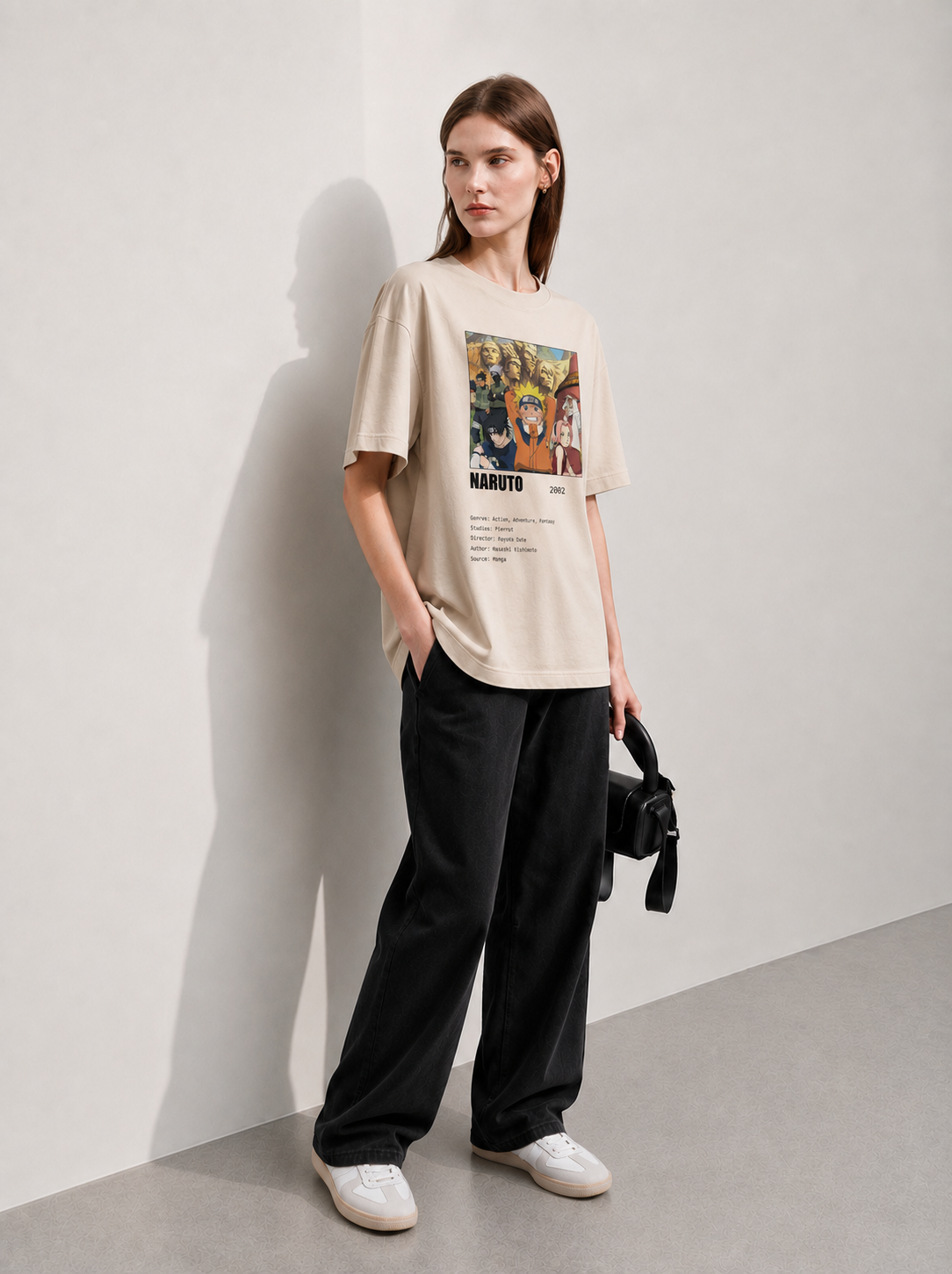 Naruto anime Women Tee Beige