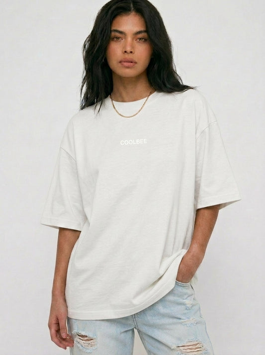 Cool Bee Midnight Muse Tee Offwhite for Women - Oversized Graphic Tee Streetwear India - Back View