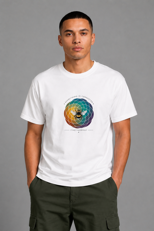 Cool Bee Pure Tee White for Men - White Oversized Graphic Tee Streetwear India - Back View