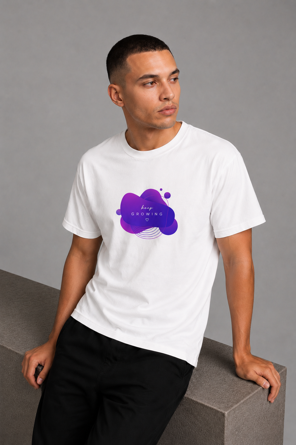 Cool Bee Base Tee White for Men - White Oversized Graphic Tee Streetwear India - Lifestyle View