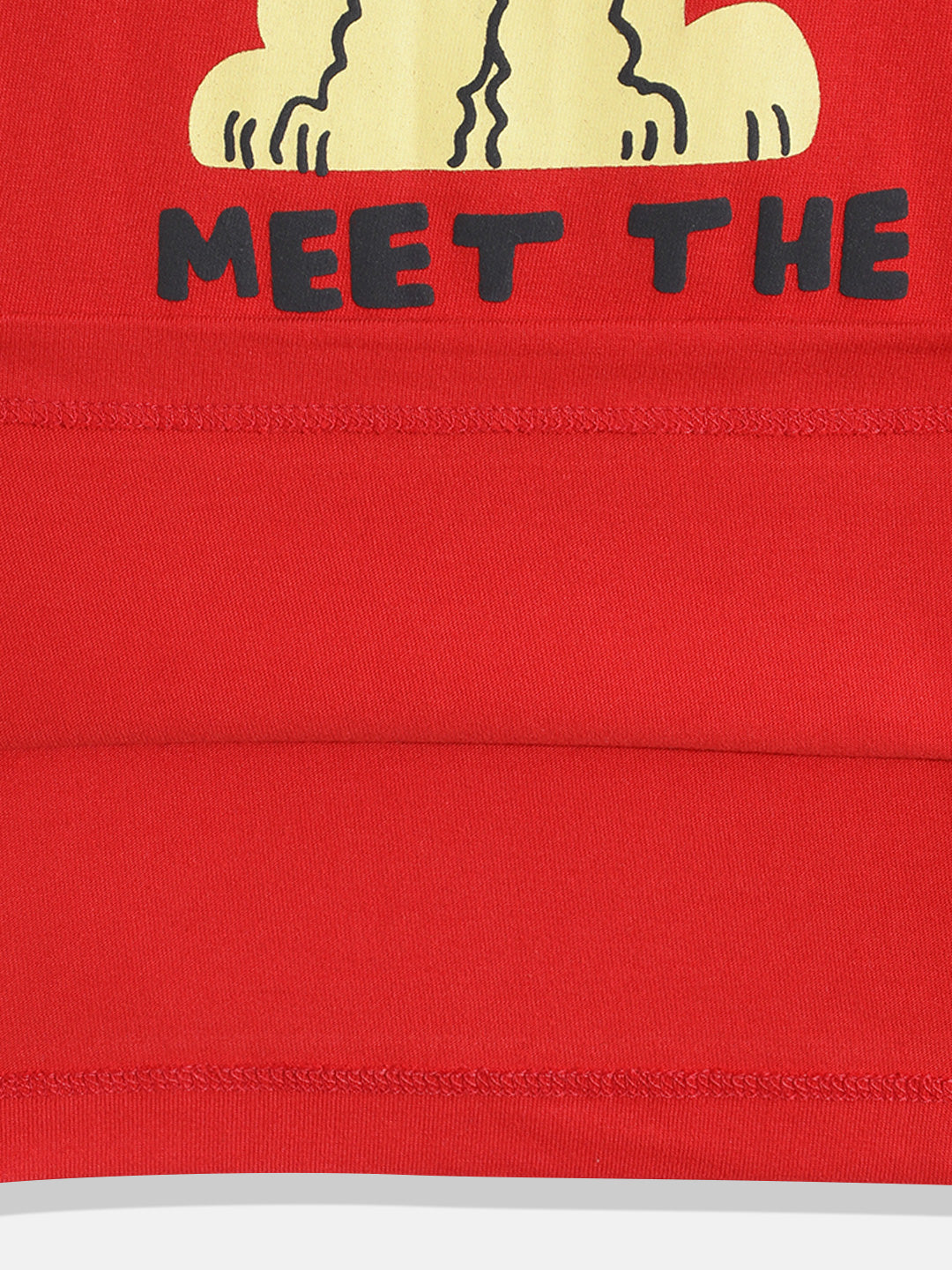 Coolbee Store Kids Boys T-Shirt - Red (KBSS25TR447) – close-up fabric detail