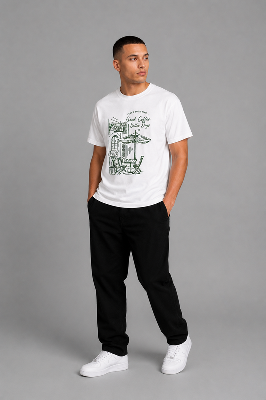 Cool Bee Arch Tee White for Men - White Oversized Graphic Tee Streetwear India - Back View