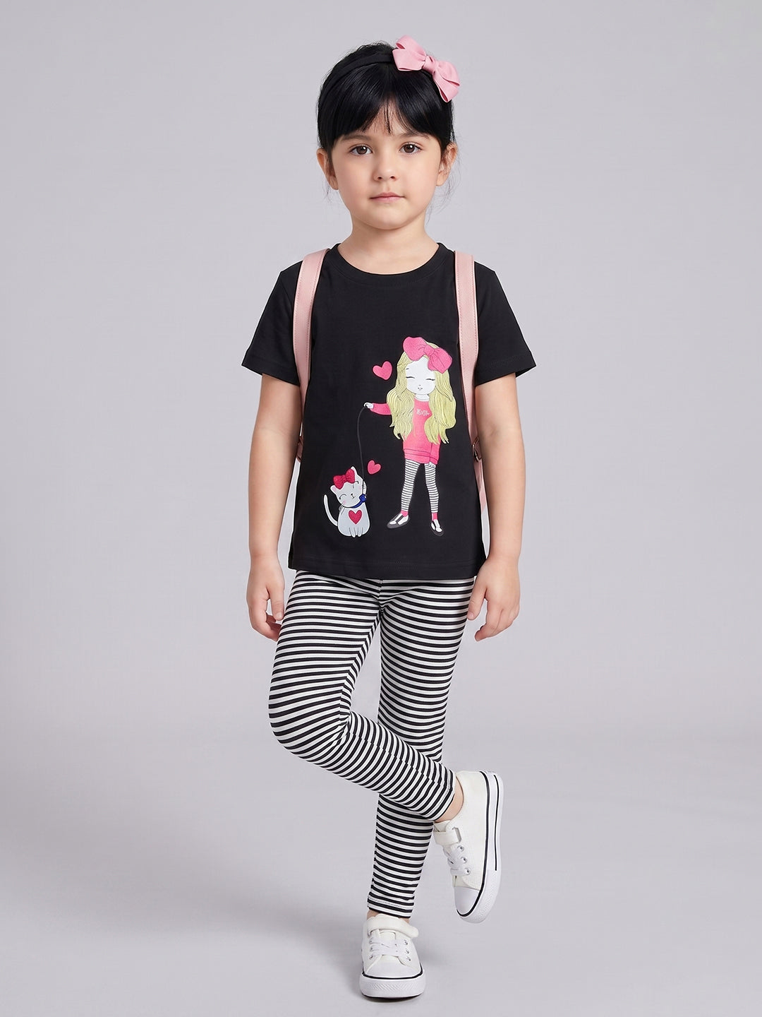 Coolbee Store Kids Girls T-Shirt - Black (CSKT207) – additional view 2