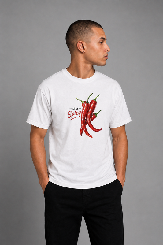 Cool Bee Chilli Tee White for Men - White Oversized Graphic Tee Streetwear India - Back View