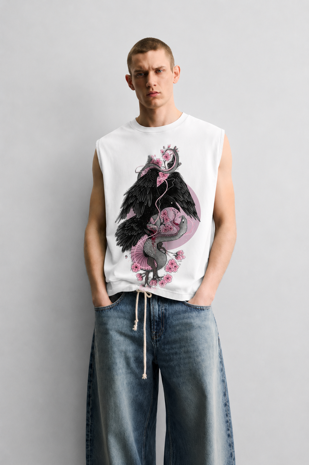 Raven Serpent White Tank