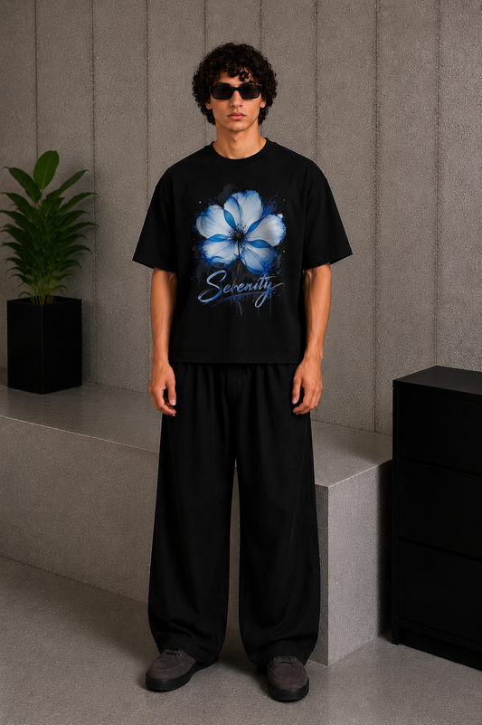 Cool Bee Burst Black for Men - Black Oversized Graphic Tee Streetwear India - Back View