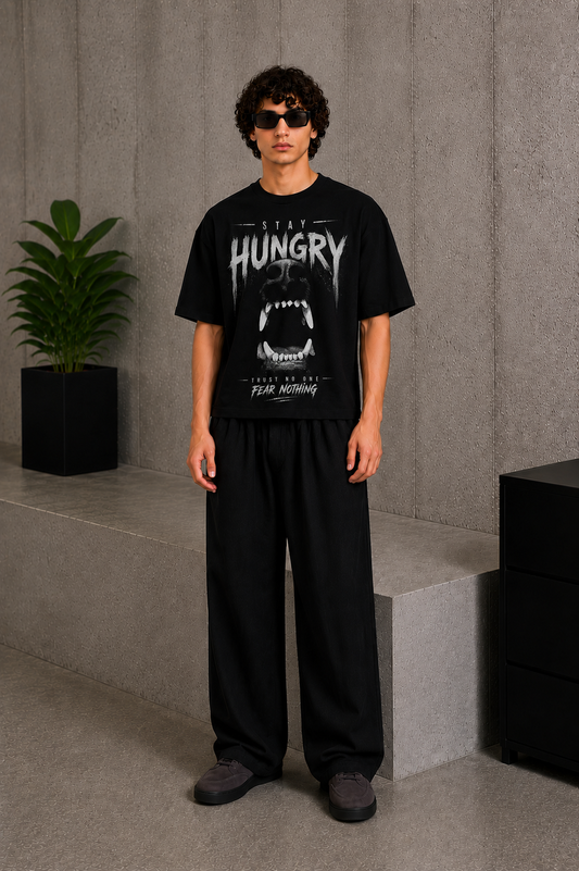 Cool Bee Alpha Tee Black for Men - Black Oversized Graphic Tee Streetwear India - Back View