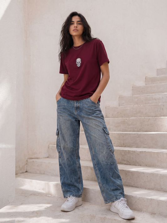 Cool Bee Regular Fit Tees Women for Women - Regular Fit Tee India - Back View