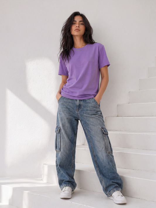 Cool Bee Regular Fit Tees Women for Women - Regular Fit Tee India - Back View