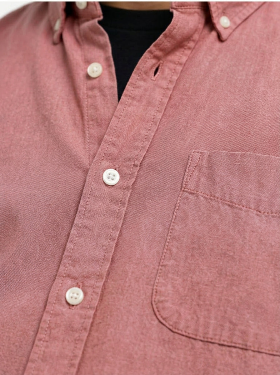 Cool Bee Oxford Casual Half Shirt Raspberry Red for Men - Premium Half Sleeve Casual Shirt India - Lifestyle View