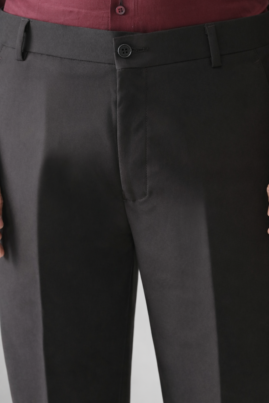 DARK WINE Solid Formal Trouser - Premium poly viscose | Comfortable Mens Pants