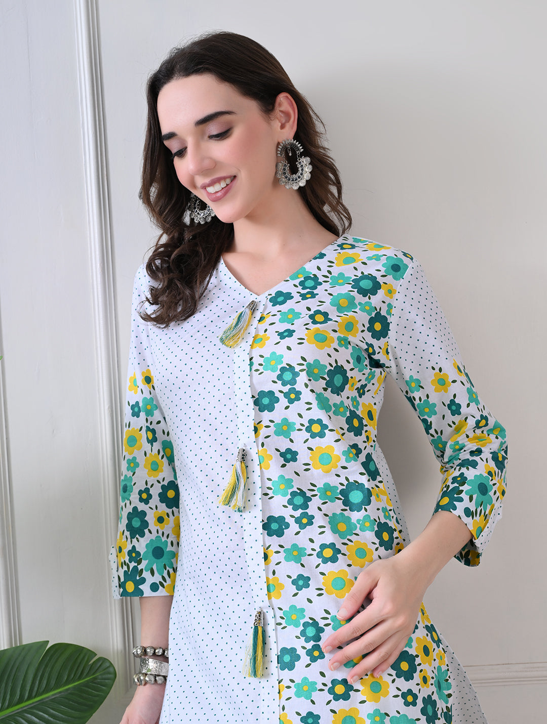 Marigold Mist: Dual-Print Floral Kurta Set