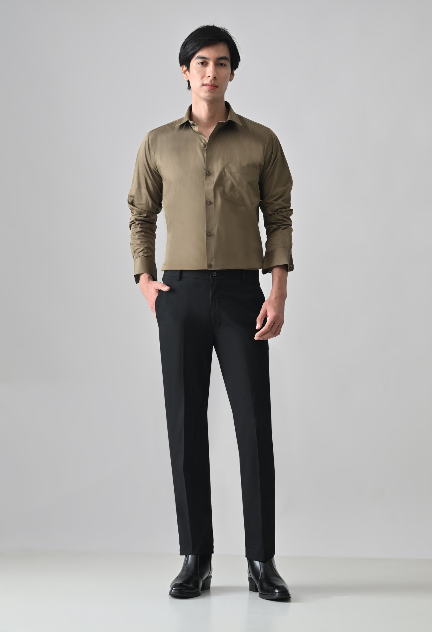 Cool Bee Khaki Cotton Shirt for Men - Khaki Premium Cotton Shirt India - Lifestyle View