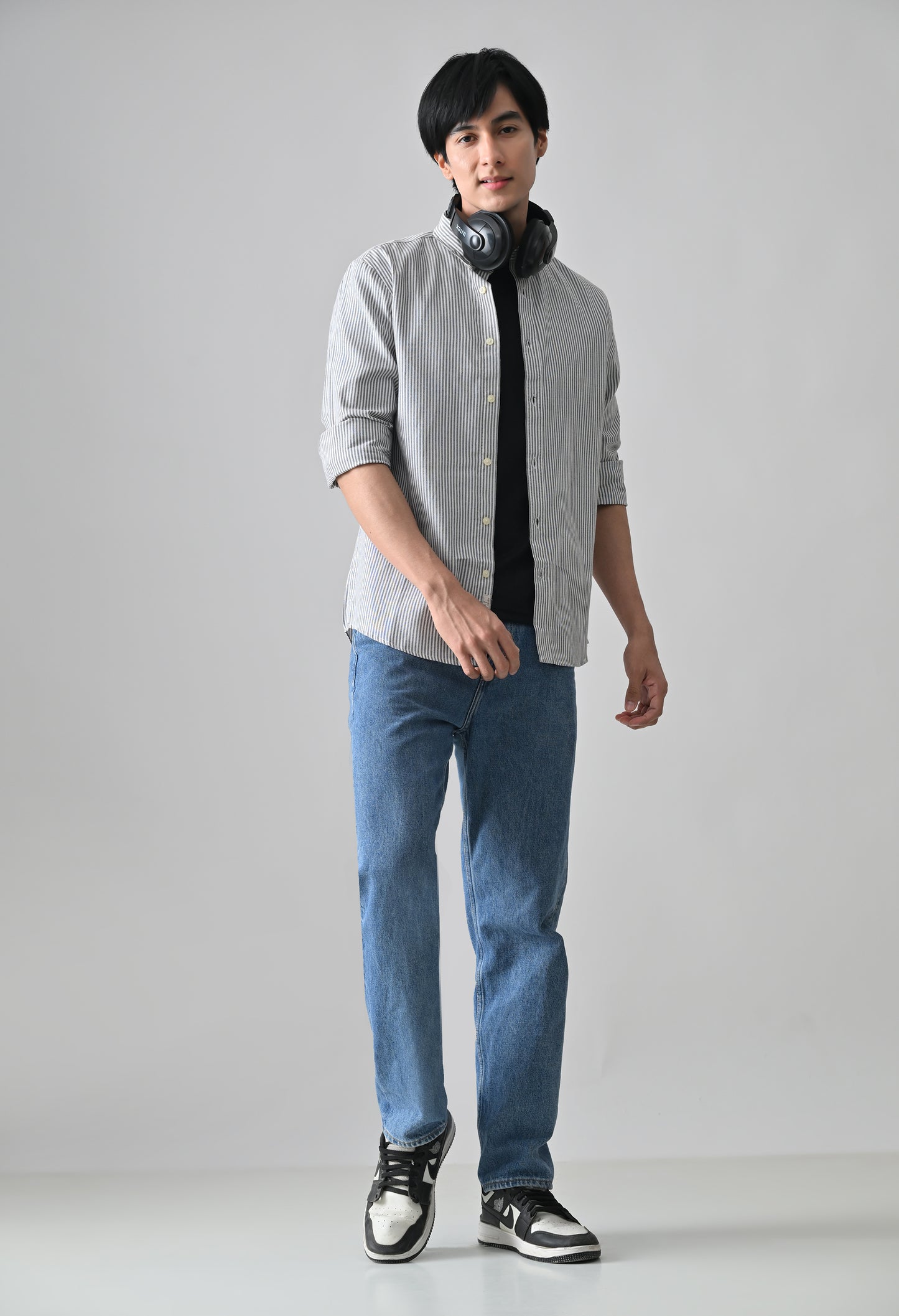 Cool Bee Grey Cotton Shirt for Men - Grey Premium Cotton Shirt India - Lifestyle View