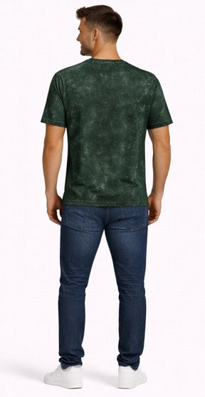 Unisex Acid Washed Oversized Tee Bottle Green