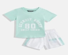 Light Green Clothing Set Kids Girls