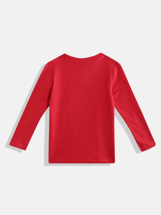 Coolbee Store Kids Boys T-Shirt - Red (KBAW25TR1) – close-up fabric detail