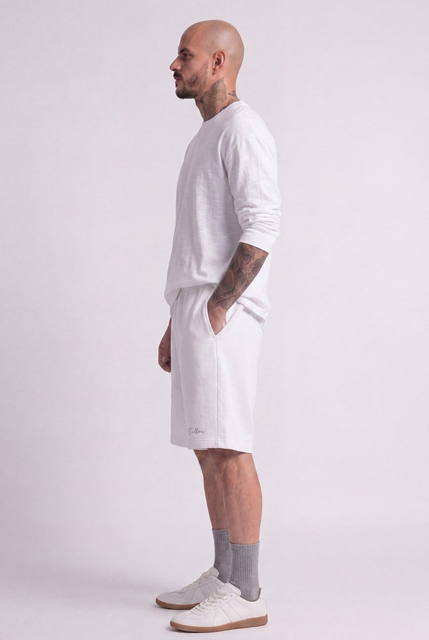 Cool Bee Regular Fit Shorts White for Men - Shorts Summer Casual India - Lifestyle View