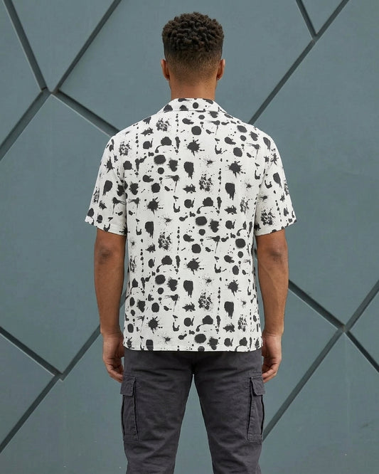 Stark Splatter Cuban Camp Shirt