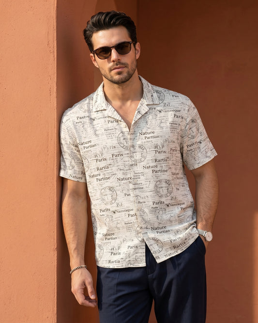 Wanderlust Manuscript Camp Shirt