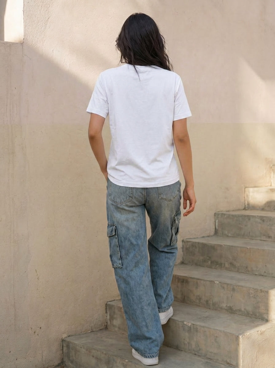 Cool Bee Regular Fit Tees Women for Women - Women Regular Fit Casual Tee India - Lifestyle View