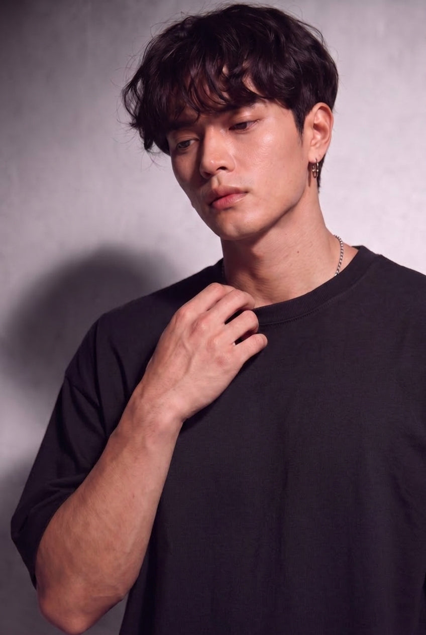 Cool Bee Tee Black for Men - Black Oversized Graphic Tee Streetwear India - Lifestyle View