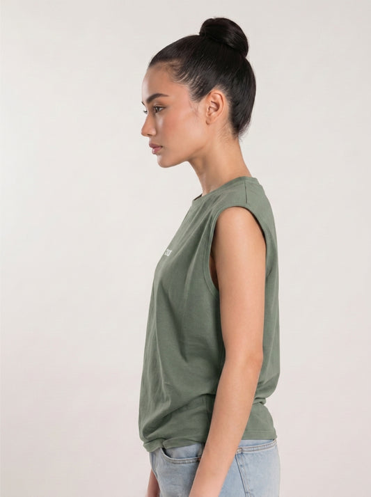 Cool Bee Women Tank Tees Green for Women - Tank Top Gym Casual India - Back View