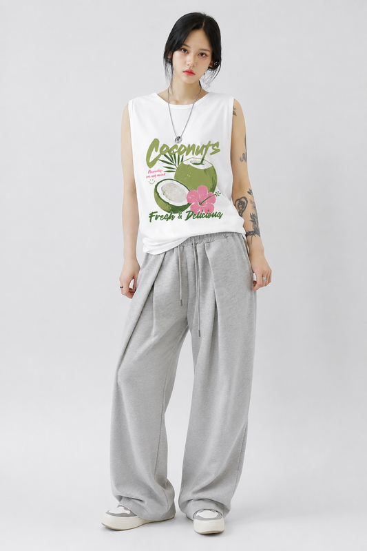 Coolbee Store Coconut Paradise Tank Tees White – back view