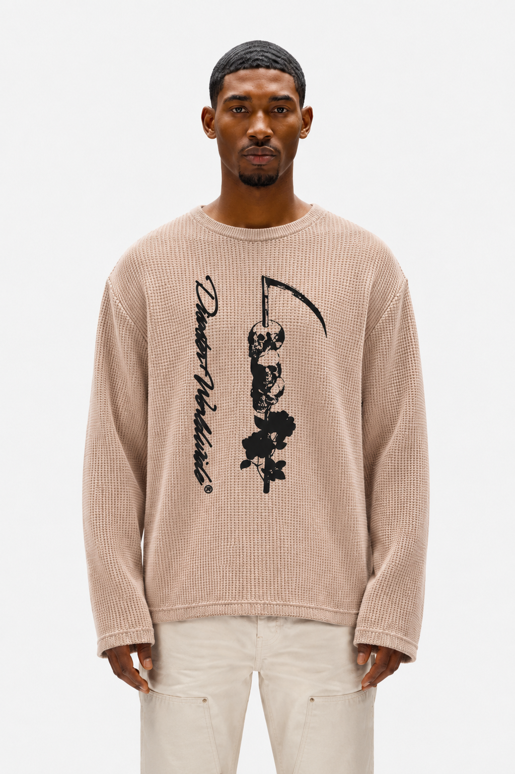 Coolbee Store Ghost Harvest Waffle Tee Beige – additional view