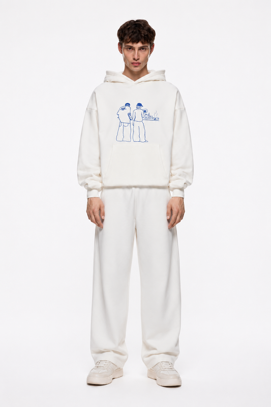 Morning Brew Hoodie White – Coolbee Store oversized hoodie, photo 2 of 5