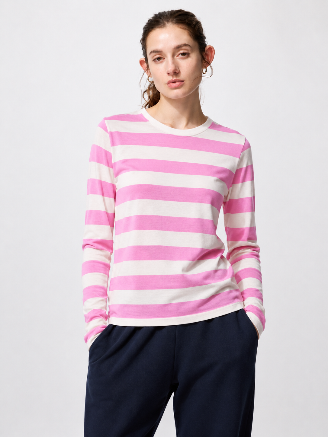 Pink Stripe Full Sleeve Tee