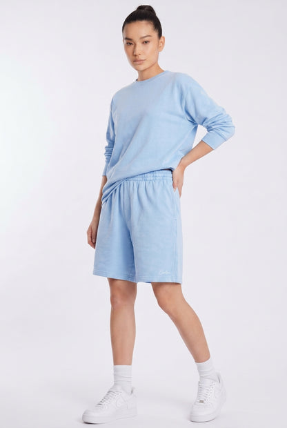 Cool Bee Regular Fit Shorts Sky blue for Women - Sky blue Regular Fit Casual Shorts India - Back View