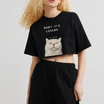 Locked Crop Tee Black