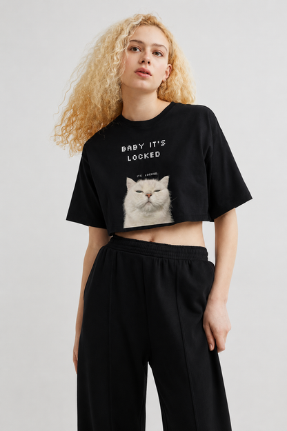 Locked Crop Tee Black
