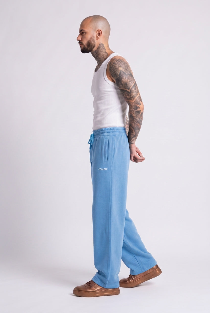 Cool Bee Cool Bee Joggers Sky Blue for Men - Sky Blue Joggers Casual Streetwear India - Lifestyle View