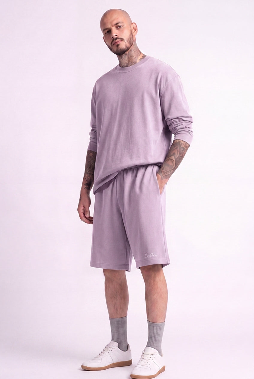 Cool Bee Regular Fit Shorts Lilac for Men - Shorts Summer Casual India - Detail View