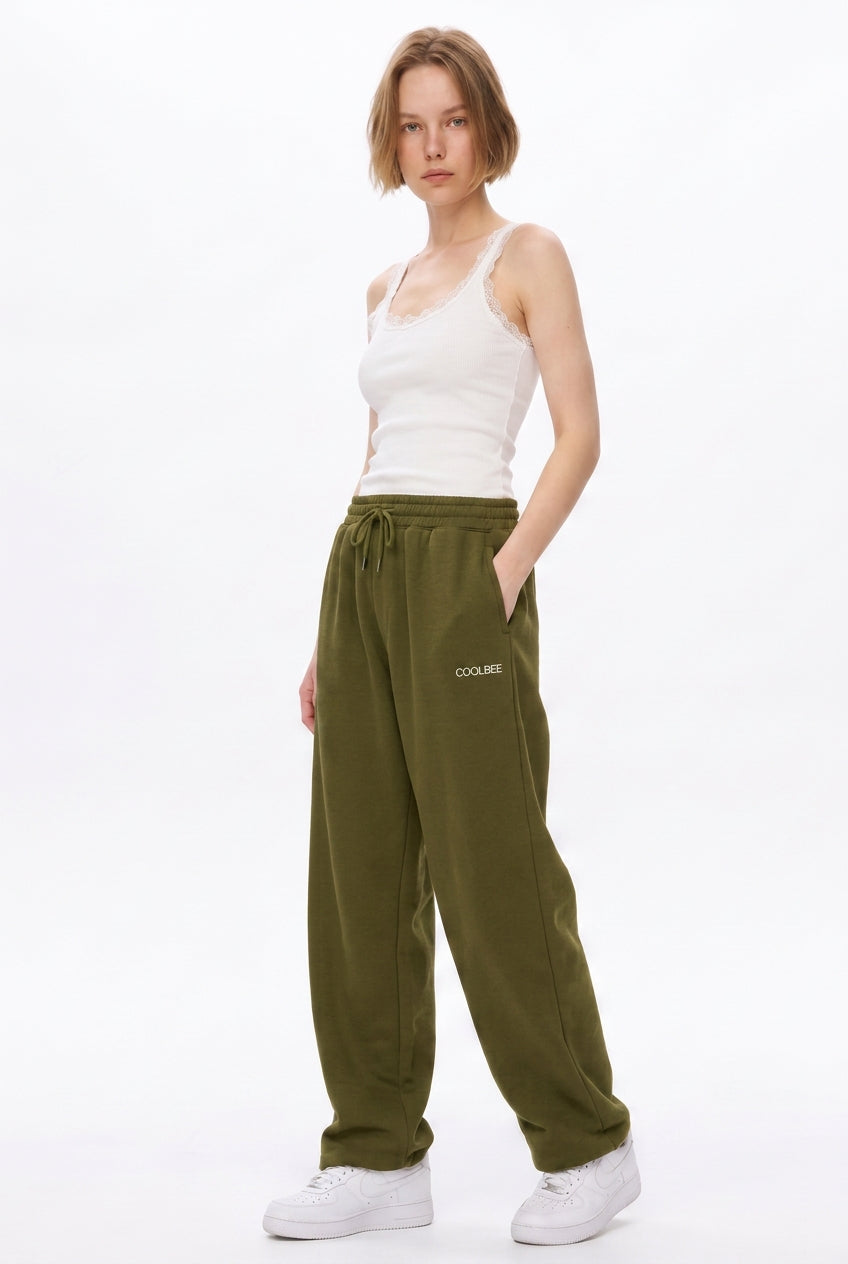 Cool Bee Joggers Olive Green for Women - Joggers Casual Streetwear India - Detail View