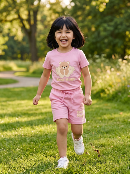 Coolbee Store Kids Girls Clothing Set - Pink (CS0018) – front view