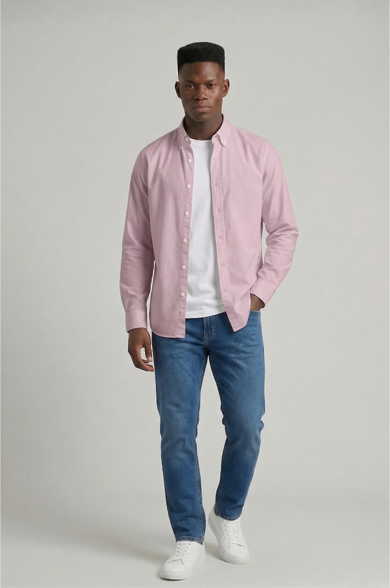 Cool Bee Premium Oxford Casual Shirt Pink for Men - Pink Premium Oxford Shirt India - Lifestyle View
