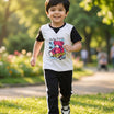 Kids Boys Clothing Set - Black & White (KBSSTREG3)