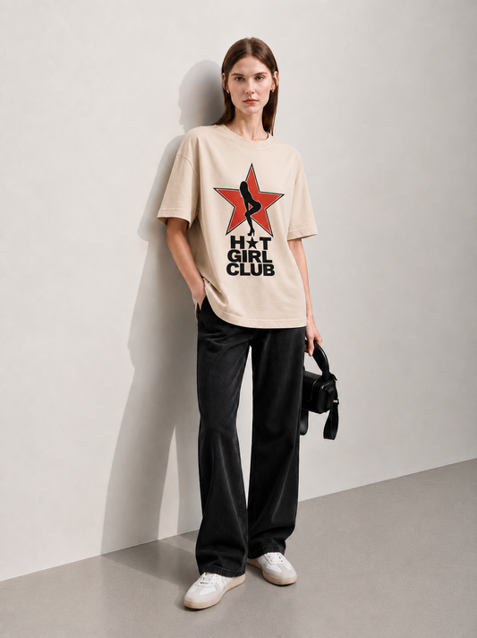 Girl Club Women Tee Beige