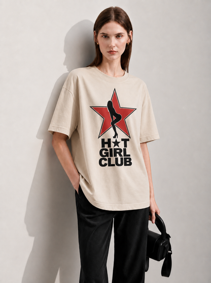 Girl Club Women Tee Beige