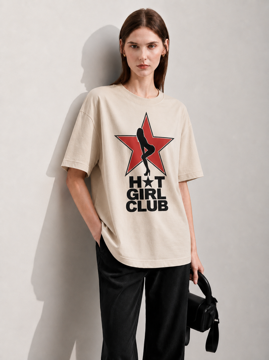 Girl Club Women Tee Beige