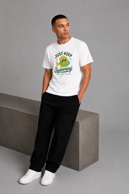 Cool Bee Float Tee White for Men - White Oversized Graphic Tee Streetwear India - Back View