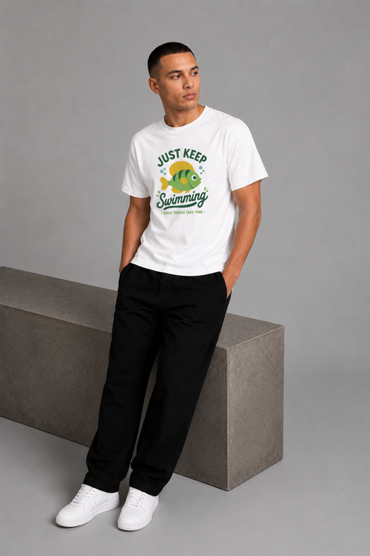 Cool Bee Float Tee White for Men - White Oversized Graphic Tee Streetwear India - Back View