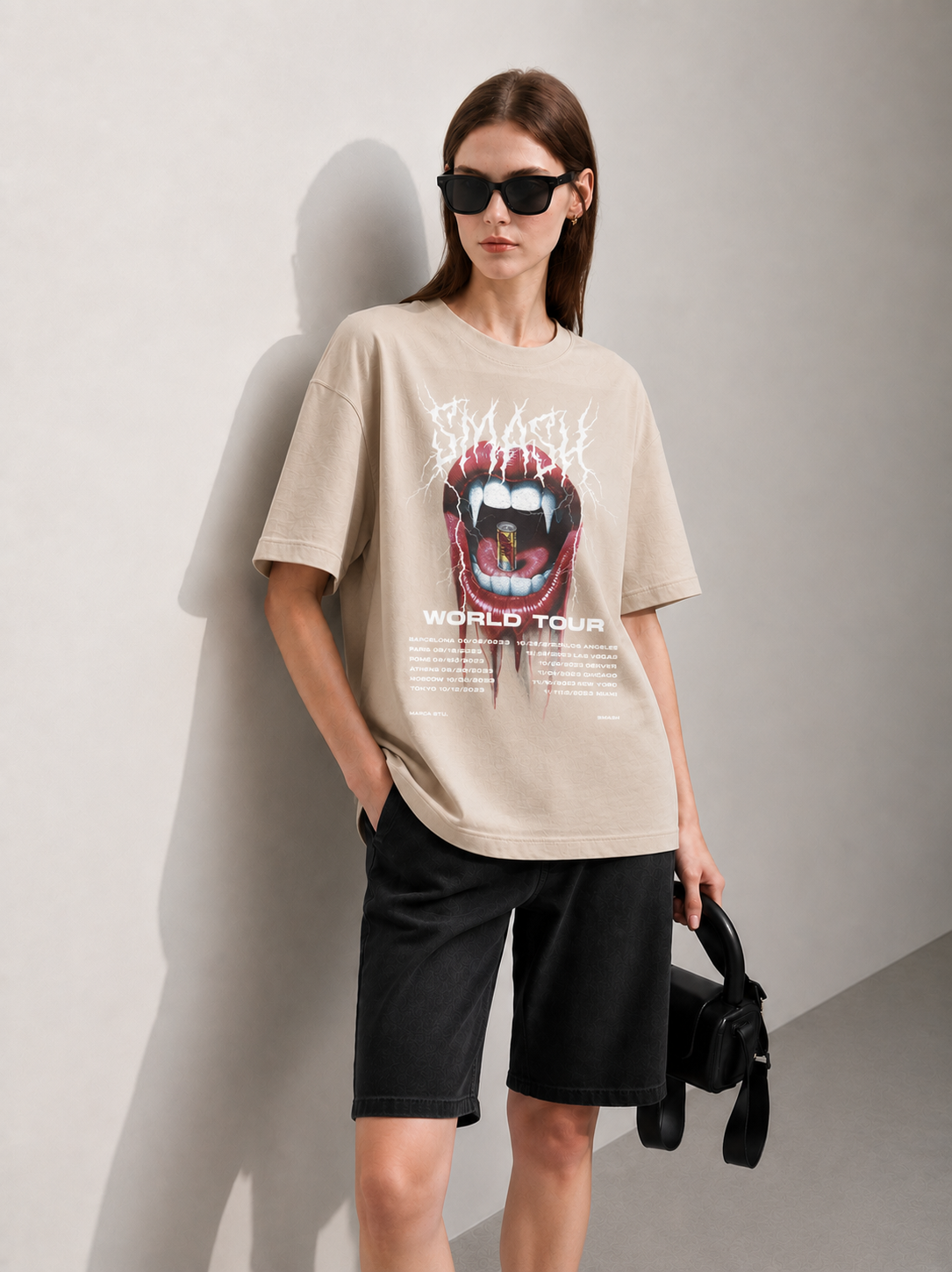 World Tour Women Tee Beige